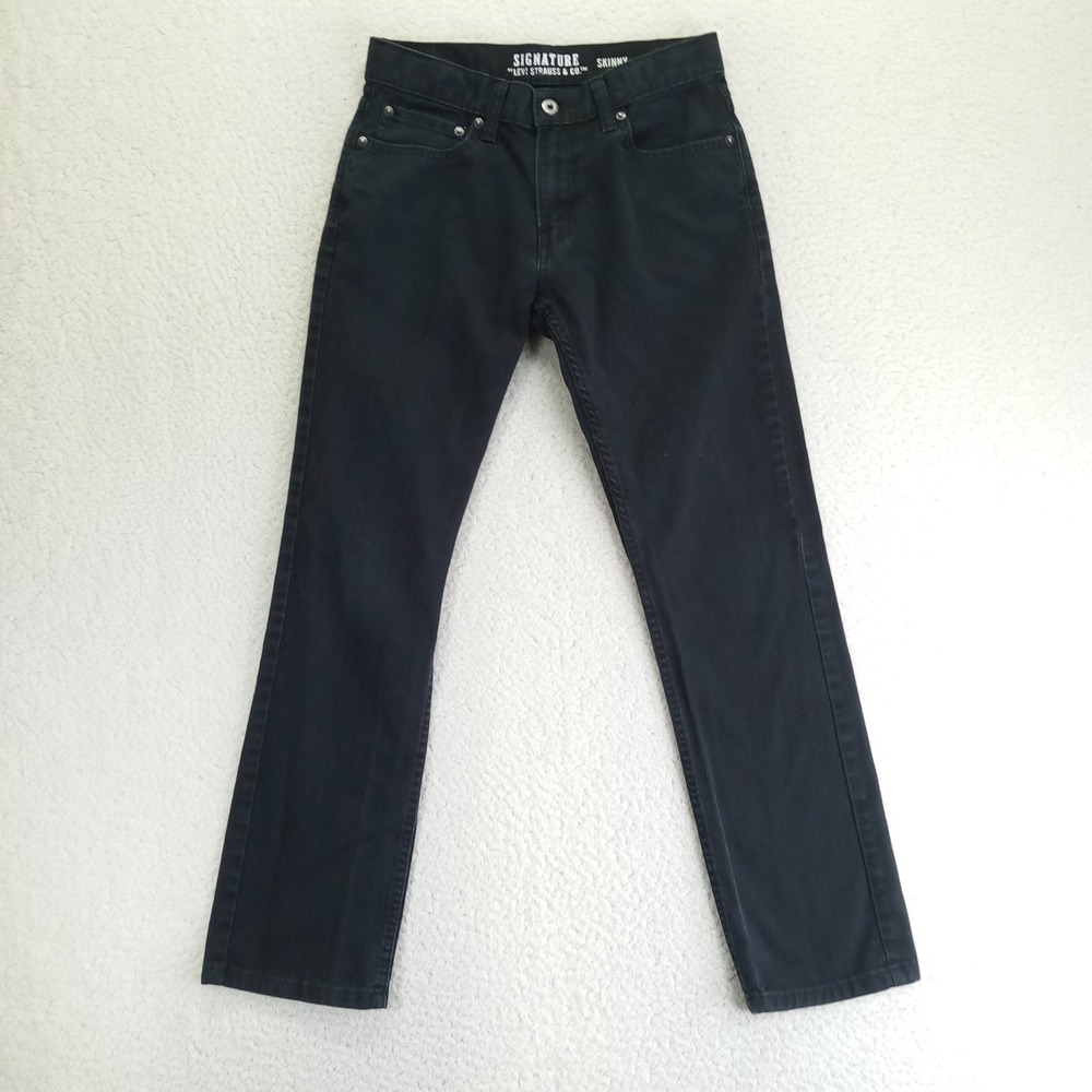 Signature by Levi Strauss Boys Skinny Jeans Black Size 14 Regular Denim Pants